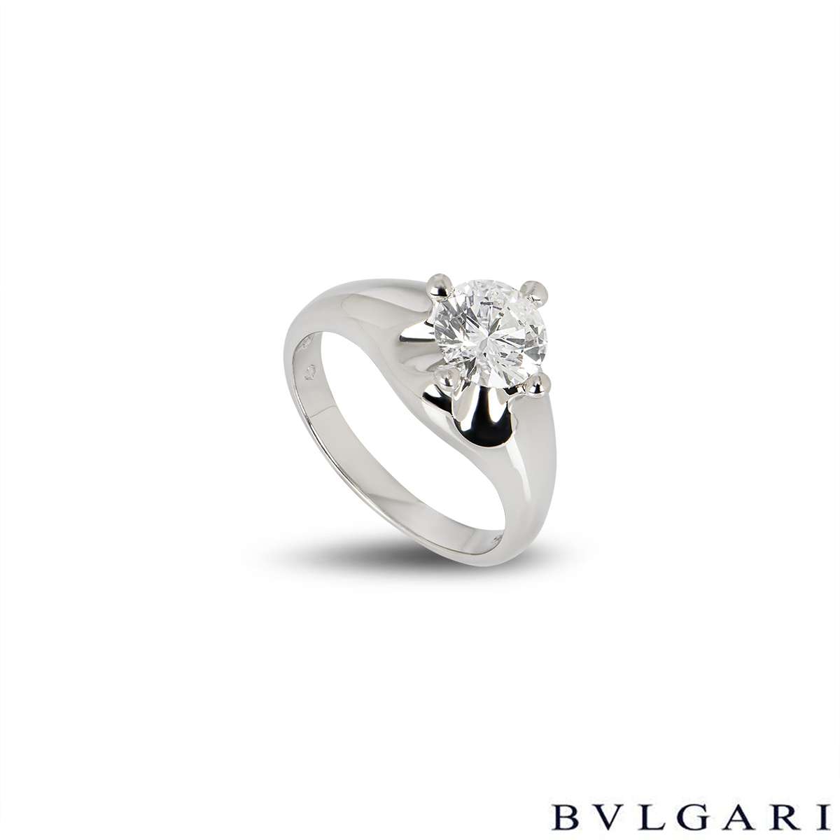 Bvlgari Platinum Diamond Corona Ring 1.11ct F/VVS1